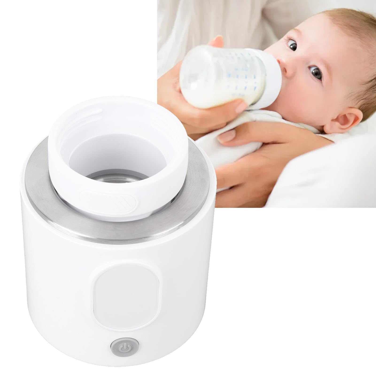 Fockety Calentador de Biberones de Viaje, Calentador de Leche Portátil Inalámbrico Multifuncional Calentamiento Rápido Calentador de Biberones Eléctrico Inteligente Control de
