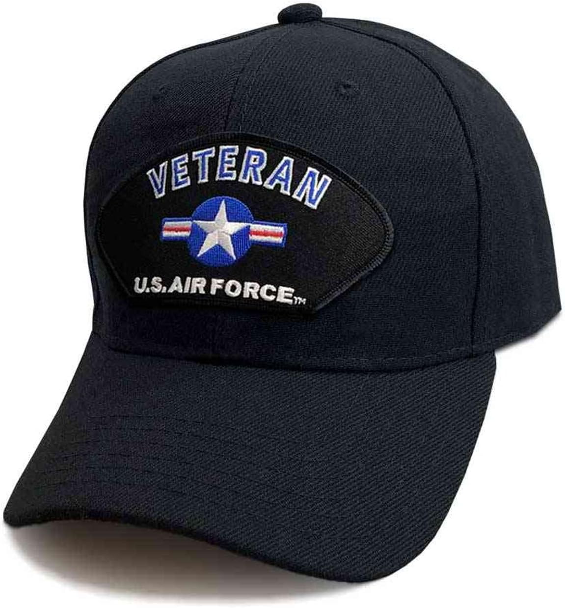 VetFriends.com Officially Licensed U.S. Air Force Veteran Hat with Roundel Black