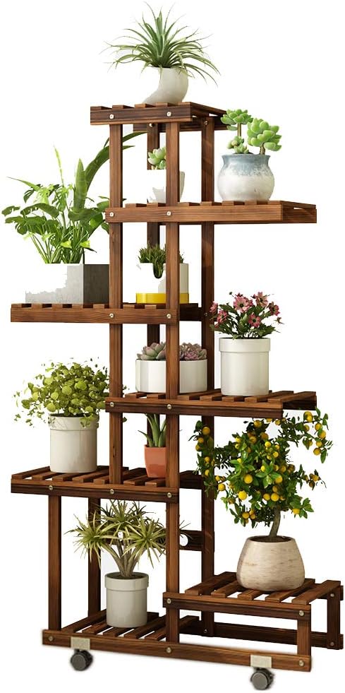 Supporto Per Piante Con Ruote, Vaso Da Giardino In Ferro Resistente Vaso Con Bloccaggio A~p134889995 - Foto 7