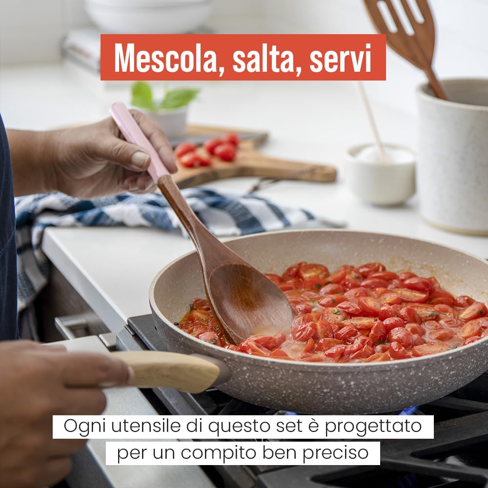 Set 4 Utensili Cucina Acciaio Inox - Mestolo, Spatola, Cucchiaio E Colino, Lavabile In Lavastoviglie