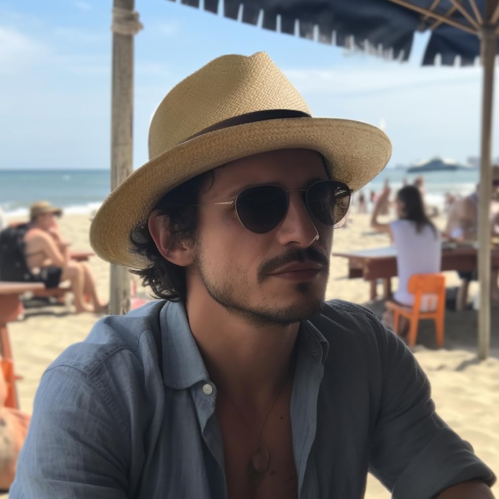 Genuine Panama Hat - Customizable Band Color - Classic Summer Fedora - Toquilla Straw - Handwoven in Ecuador by Ecua-Andino - Image 5