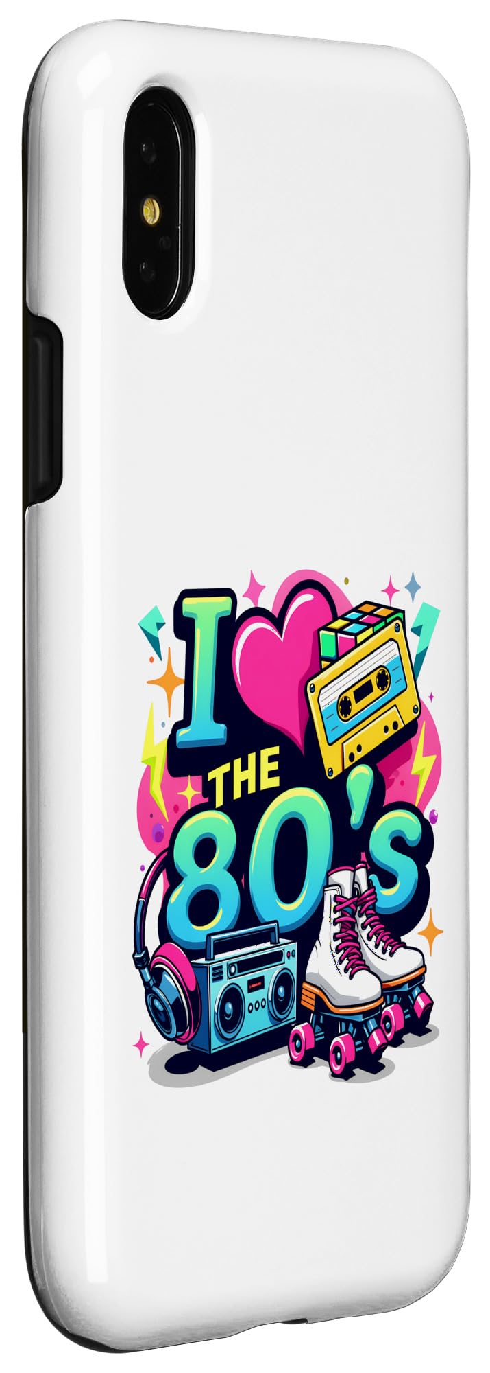 iPhone X/XS Vintage 80s Party Outfit Men Women Eighties I Love The 80s Case - Image 3