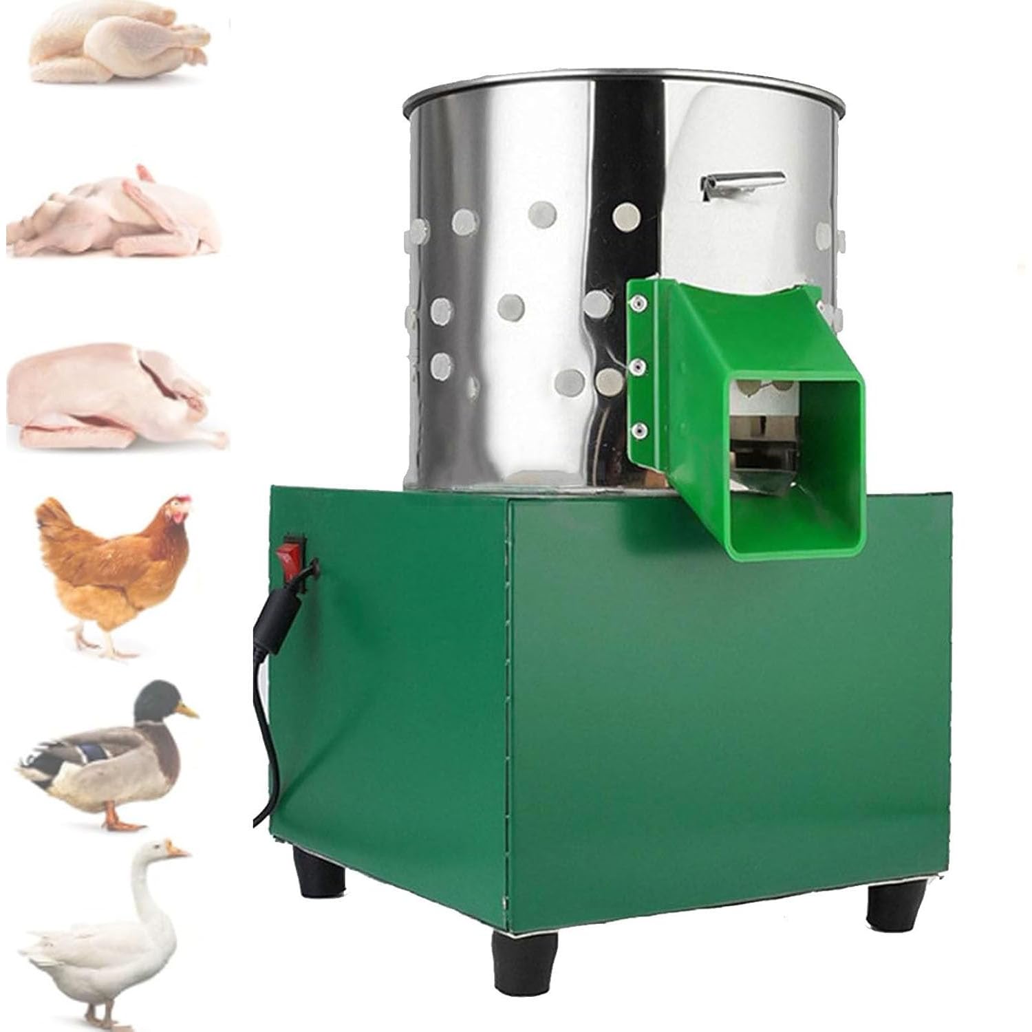 Macchina dello spiffatore del pollame, dispositivo di rimozione della piuma dell'acciaio inossidabile del diametro di 23cm per l'elaborazione dell'azienda agricola dell'anatra del pollo