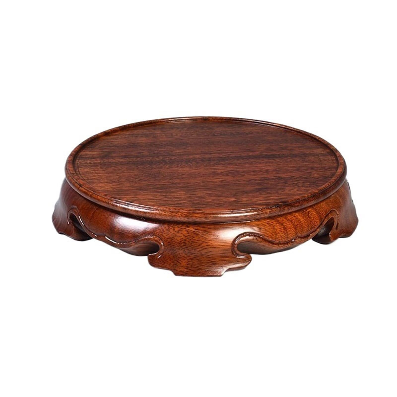 LJHFG63KUYT Pedestal Decor Minimalist Wood Carving Base Round Craft Pedestal for Bonsai Teapots Vase Indoor Holder(XL)