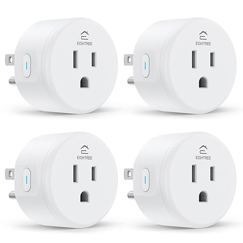 EIGHTREE Smart Plug, Smart Home WiFi Outlet Works with Alexa & Google Home, Smart Socket with Remote Control & Timer Function, 2.4GHz WiFi Only, 4 Packs