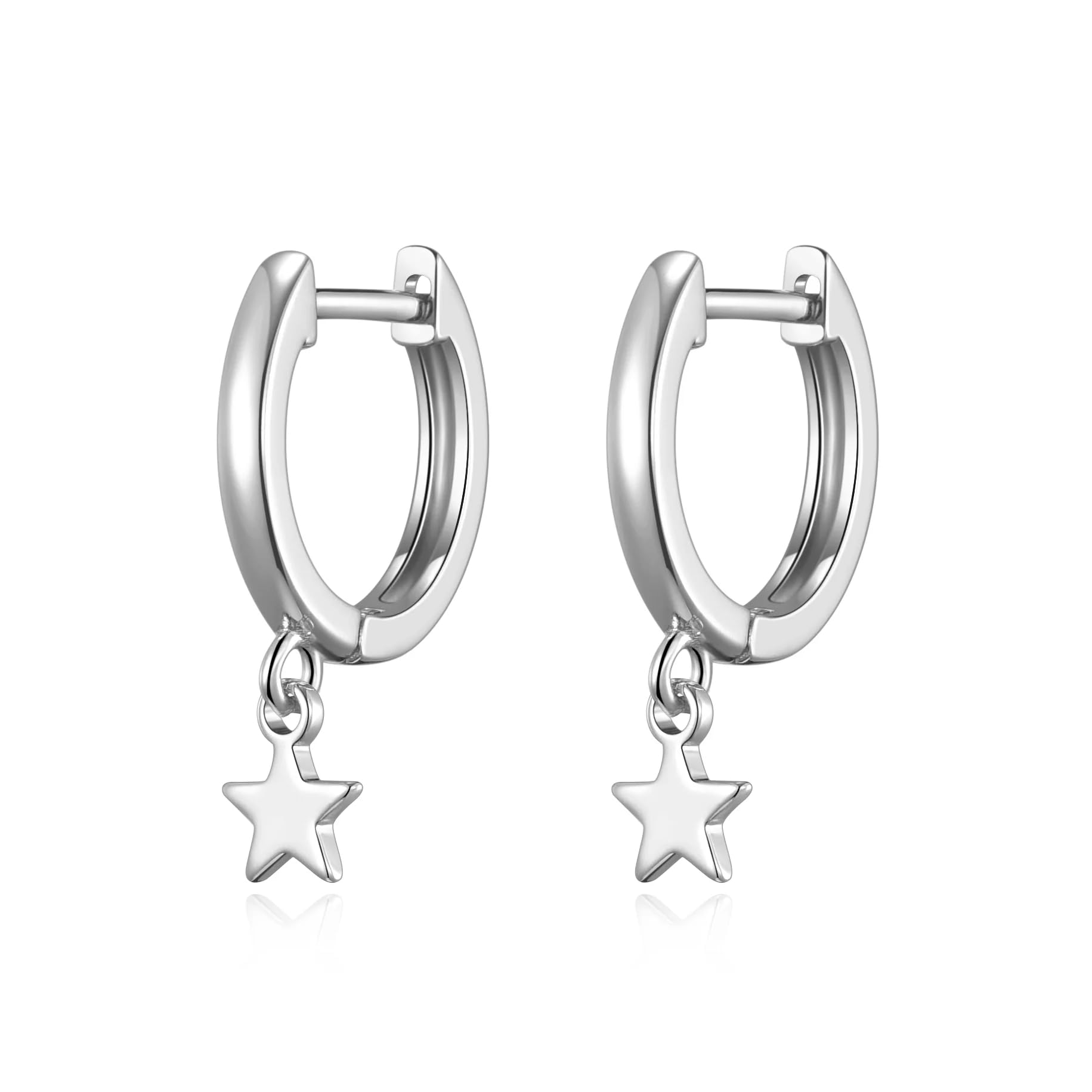 Philip JonesSilver Plated Star Charm Hoop Earrings