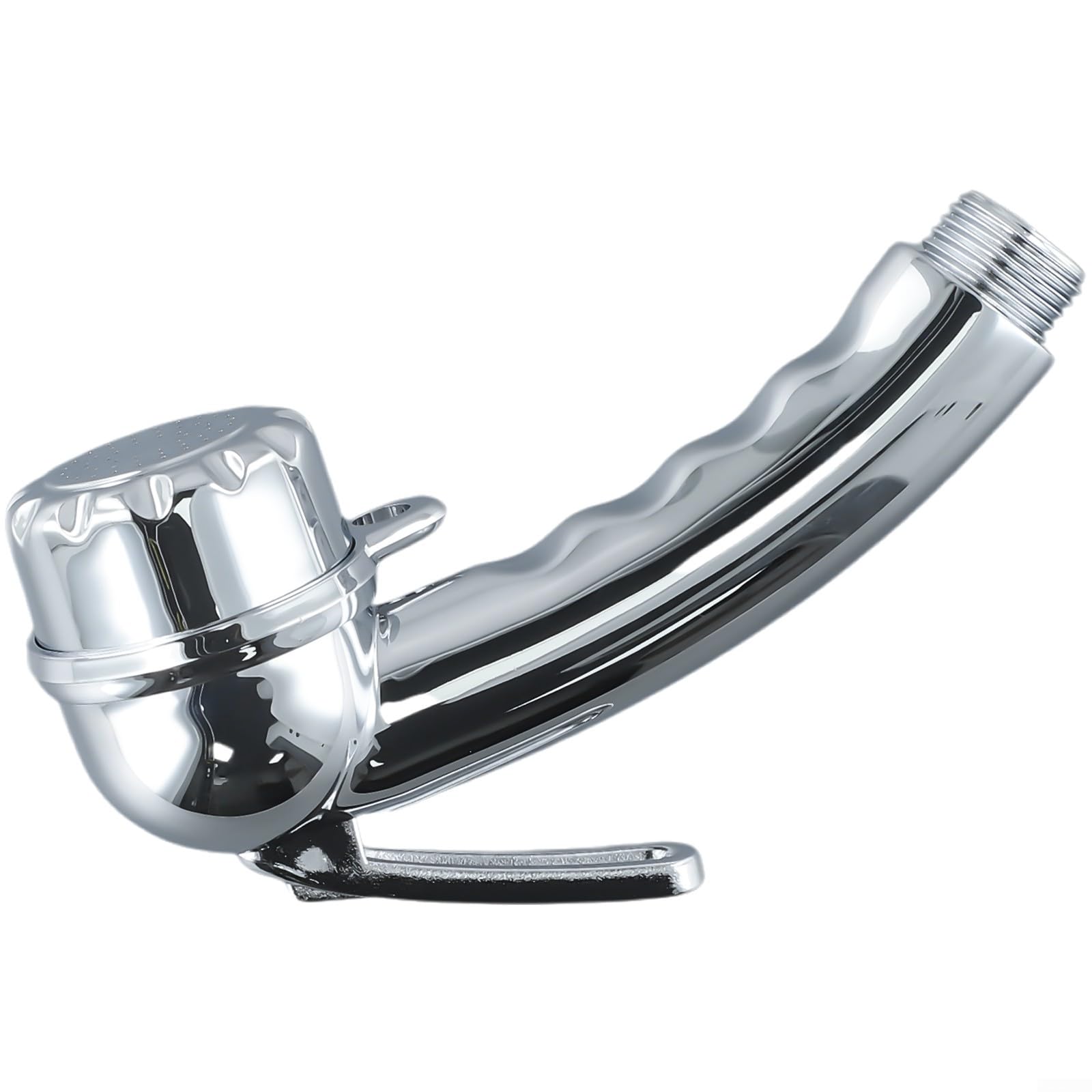 Chrome Shower Head with Start Stop Button 1 2 Connection for Boat Camping Motorhome Rv Manual Lever Control