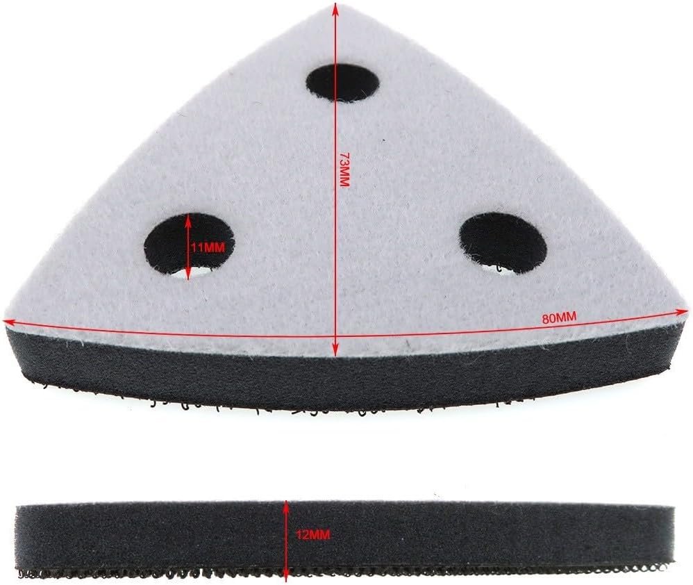 Triangle Sanding Pad 80mm Soft Interface Foam Pad 3 Hole Backing Pad Hook And LOOPs Adapter For Orbital Sander Contour Sanding Disc Mount Black Or White