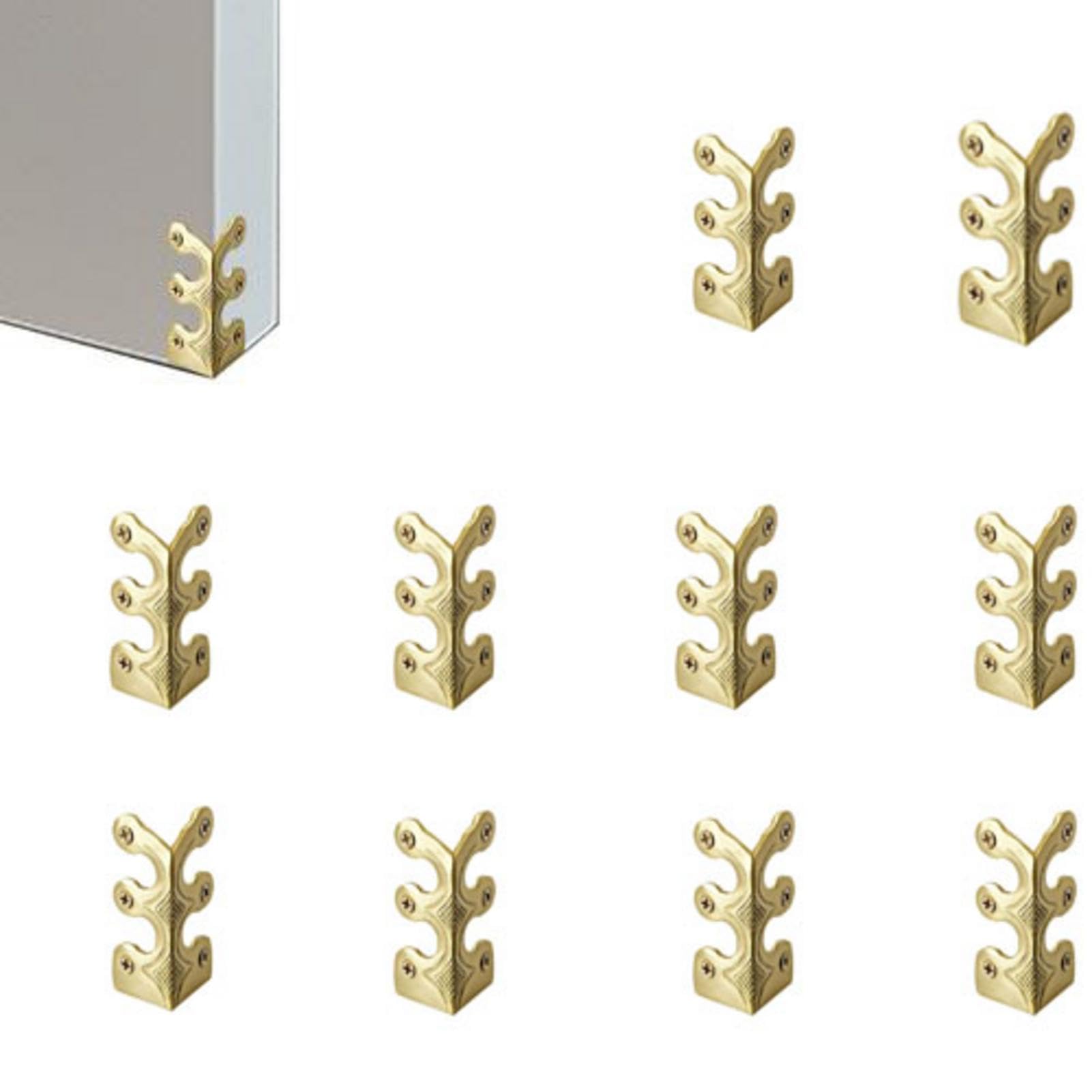 10PCS Skiffers, Skiffers skiffers skirting protectors, Skiffers brass skirting board corner protectors, Baseboard Corner Protectors, Solid Brass Skirting Board Corner Protector