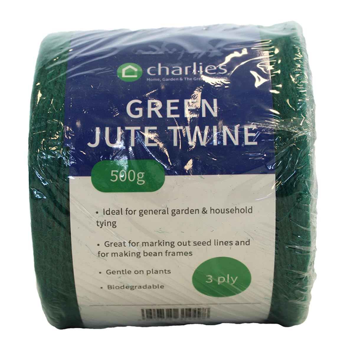 Charlies Green 500G Natural Biodegradable Jute Twine String, 3 Ply For Gift Wrapping, Diy Crafts, Gardening, Crafting, Christmas Decoration And Floristry