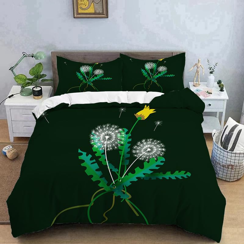 Funda nórdica cama 90 verde oscuro de microfibra 155x220 cm con almohada