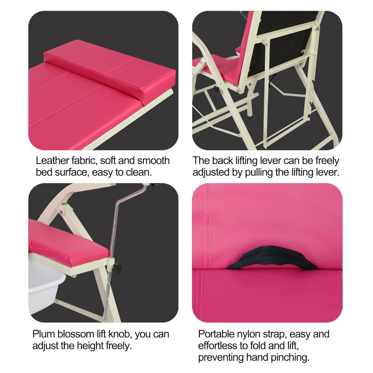 Mesa plegable de examen médico - Cama de examen ginecológico para tratamiento de salud femenina y lavado, equipo médico portátil para clínicas y oficinas