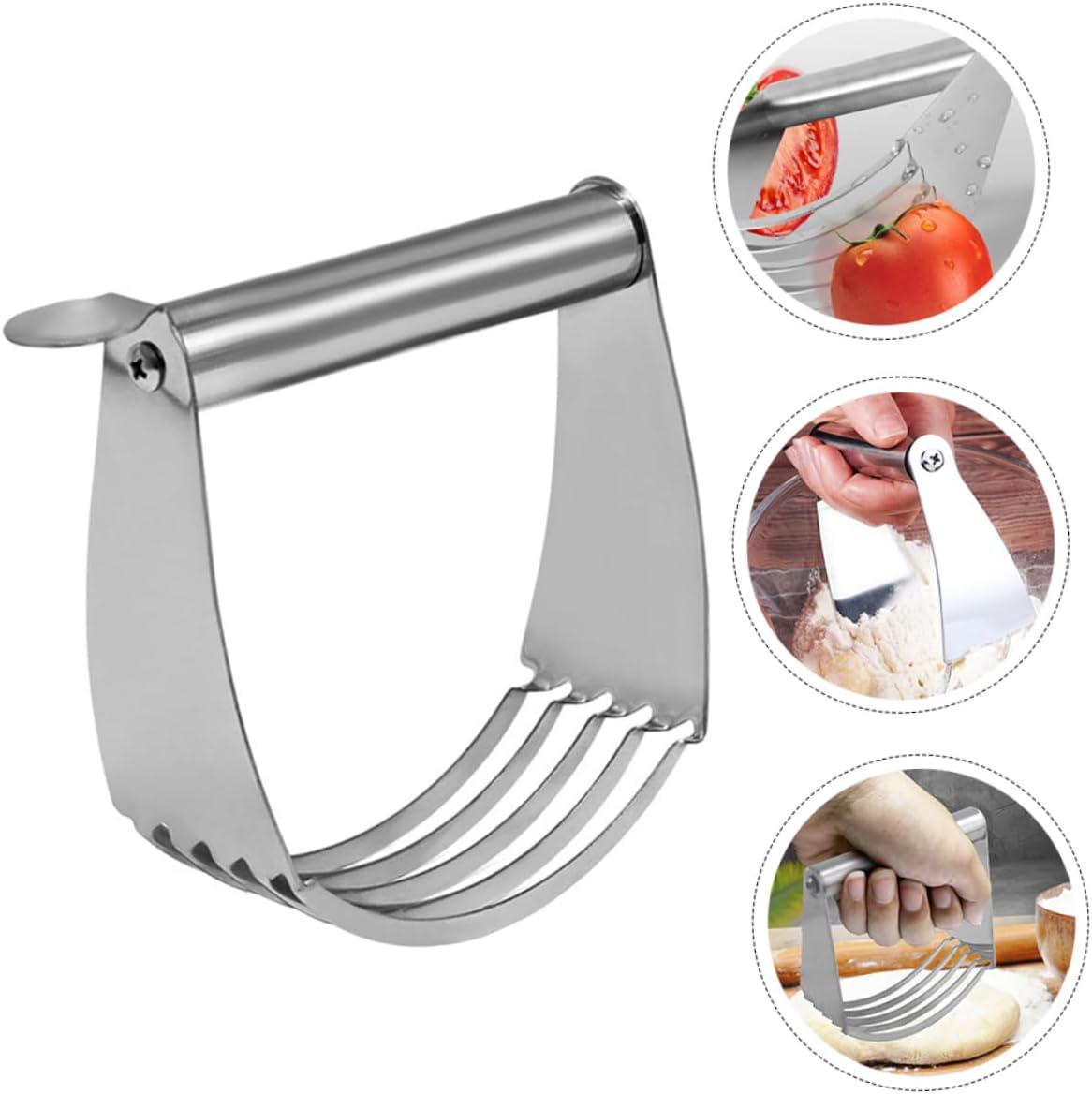 ULTECHNOVO Professional Stainless Steel Dough Pastry Cutter with Heavy Duty Blades Versatile Kitchen Utensil for Baking Easy to Clean for Mashing Potatoes Avocados and More