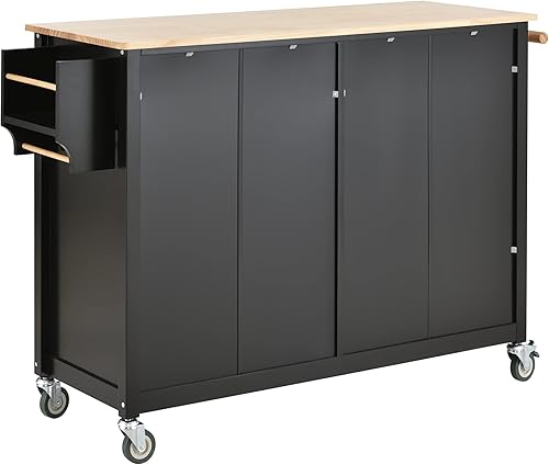 Miniatura 10 de Voohek, Consola de servicio de entrada de bufé color negro, con armario de almacenamiento, estantes de vino para comedor, cocina, barra de café