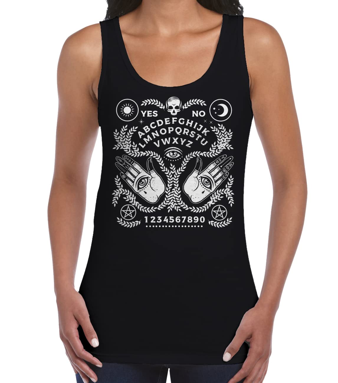 Ouija Board Occult Gothic Clothing Women's Vest Top (XL, Black)