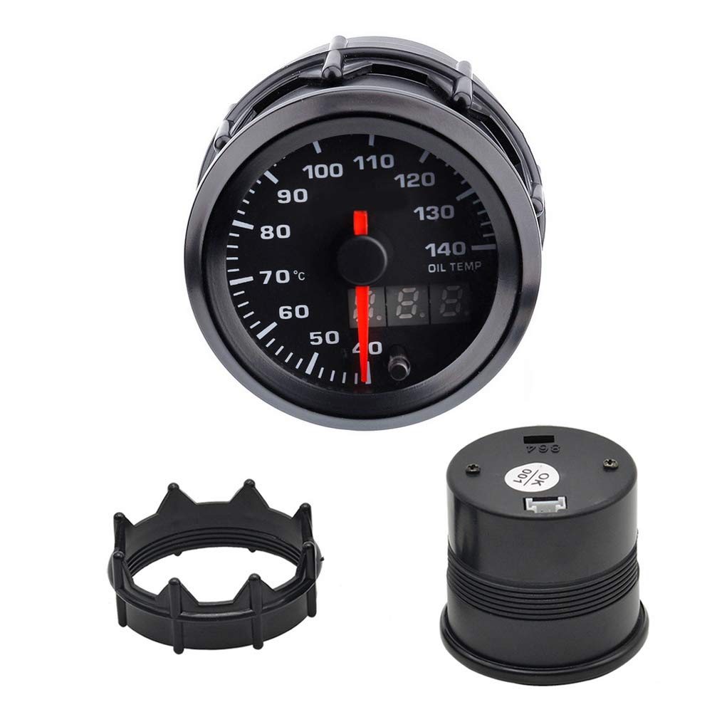 Indicatore Della Temperatura Dell'acqua Con Luce LED Blu Digitale Per Motore Auto Da 2" E 52 Mm Nero 79141675 - Foto 13