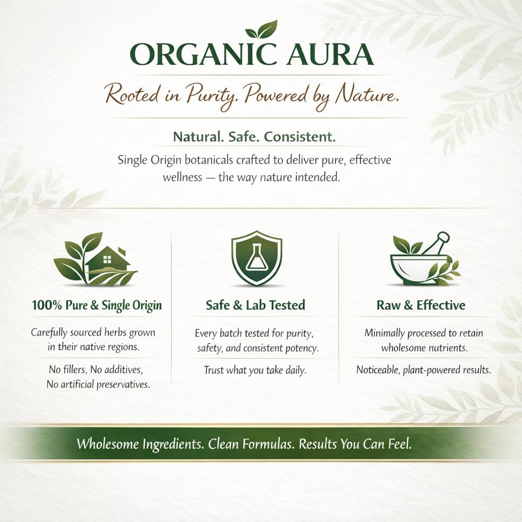 Organic Aura Ginger Capsules - 120 Veg Capsules. 2 Month Supply. Naturally Boosts Digestion, Relief Stomach Upset and Improves Immunity. No GMO and Gluten Free. — Amazon image 9
