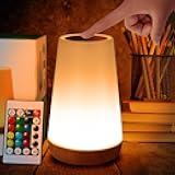 Luxxflour Night Light Lamp, Dimmable Touch Lamp for Bedroom, Portable Table Bedside Lamp, 5 Brightness & 13 RGB Colors, Night Lights for Perfect for Bedroom, Living Room, and Home Decor