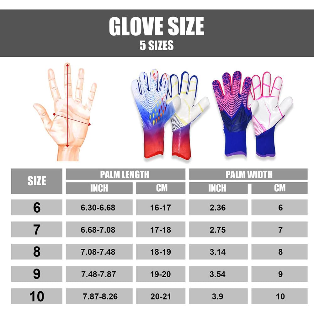 Guanti da portiere da calcio per bambini con palmo super grip, traspiranti e resistenti all'abrasione, guanti da portiere per ragazzi e ragazze
