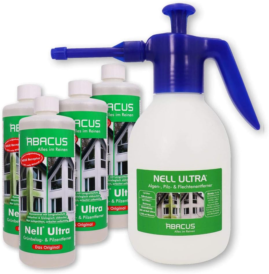Abacus Nell Ultra Grünbelag Pilzentferner Mit Langzeitwirkung ABACUS 4X 1000 ml Nell Ultra Grünbelag- & Pilzentferner mit
