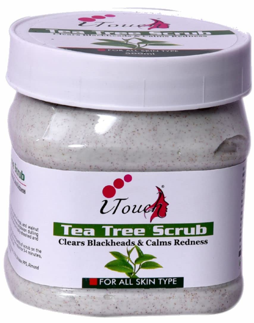 Tea Tree Scrub For Face & Body | Enriched With Natural Ingredients | Helps Smoothing & Deep Cleansing | Face & Body Scrub (Paraben & Sulfate Free) - 500 ml