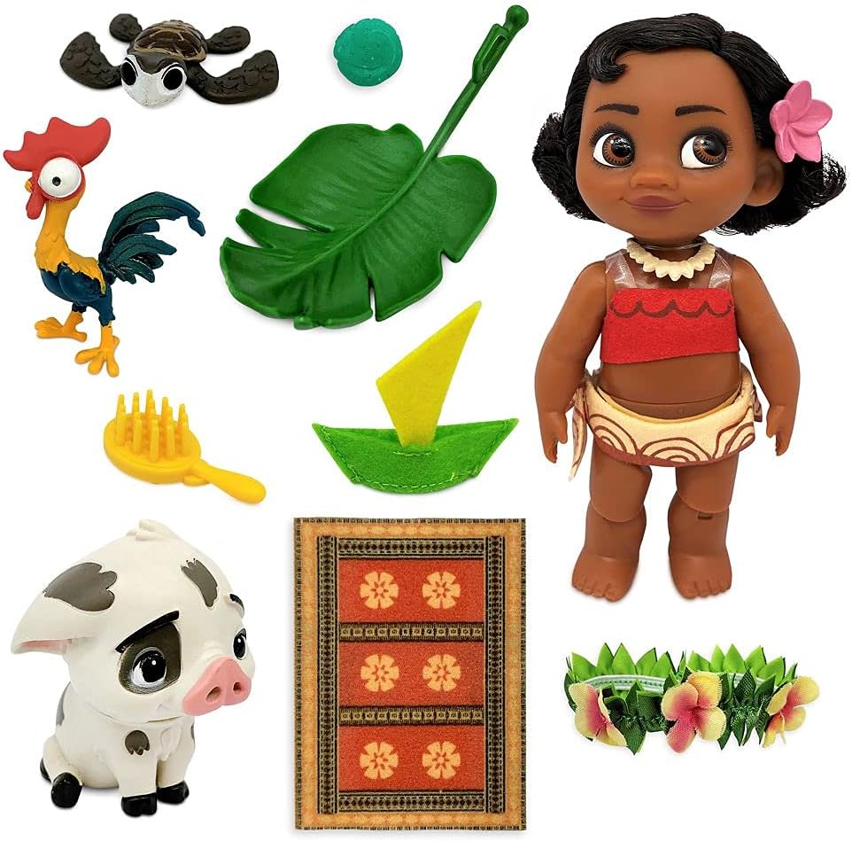 Disney Store Girl's Moana Animators' Collection Mini Doll Play Set – 5 Inches, Authentic Character Design, Interactive Toy Figure for Kids, for Moana Fans, Collectible Doll Set, Ages 3+