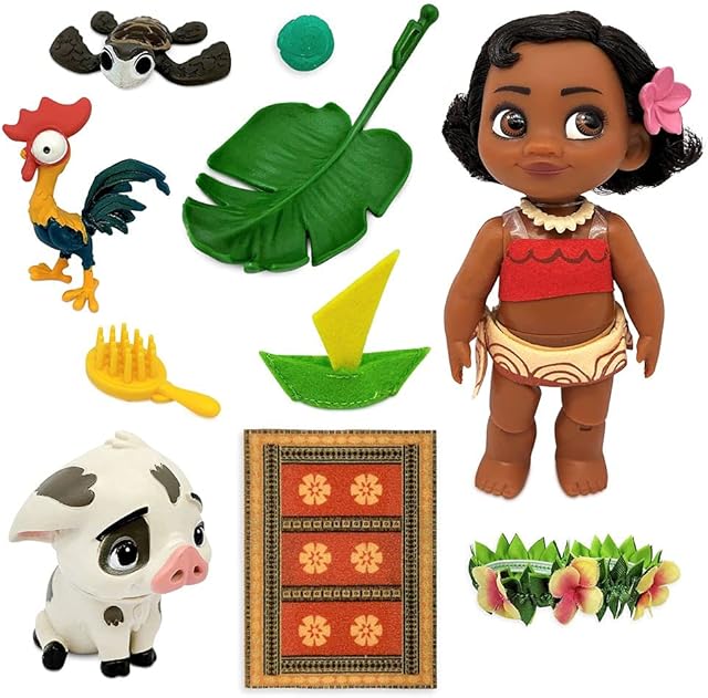 Disney Moana Animators' Collection Mini Doll Play Set  5 Inches, Multicolored