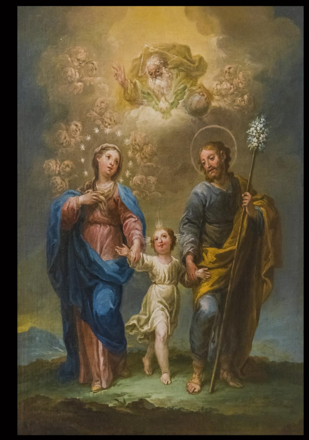 Carnet de Noël vintage Jésus Marie et Joseph grand format 18x25cm à couverture rigide