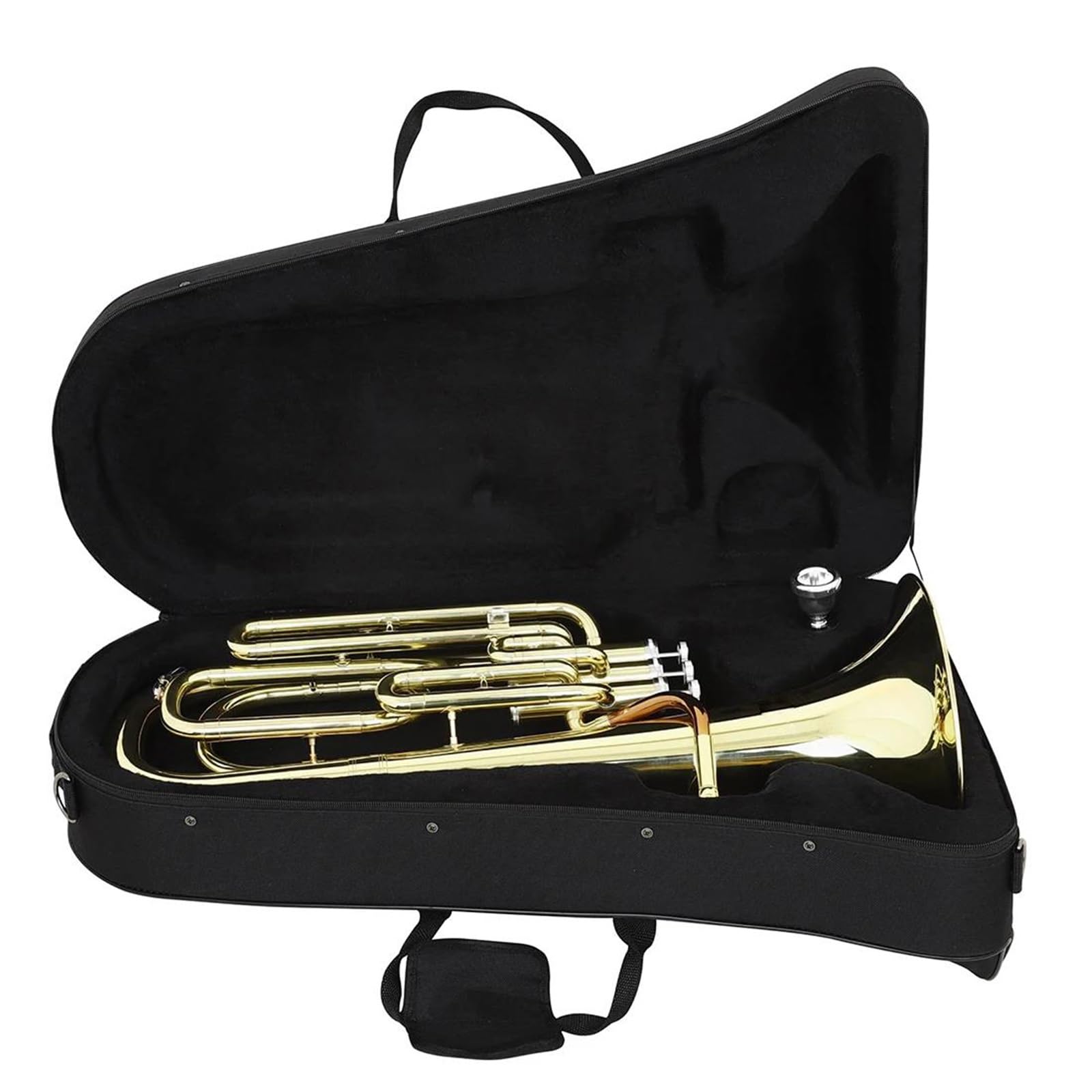 Eufonium Mosiądzu Eufonium Bb 3 Klucz Pionowy Róg Tenorowy Złoty Lakier Barytonowy Instrument Dęty Blaszany Z Futerałem Akcesoria Do Rękawiczek