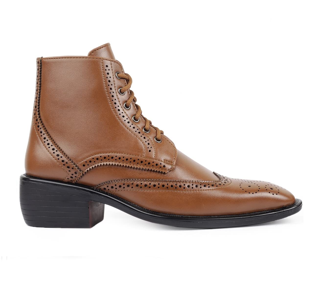 Mens 2 Inch Heel Height Increasing Tan Formal Casual Brogue Boots- 5 UK (B0BNDPH6TT) Amazon Price History, Amazon Price Tracker