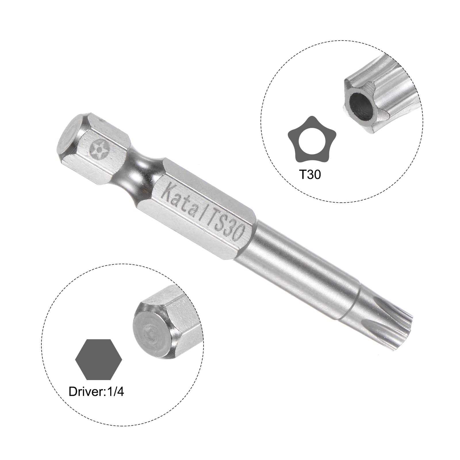 Sourcing Map T30 Torx Bitsatz – 1/4 Zoll, Magnetisch, Für Schrauber & Bohrer