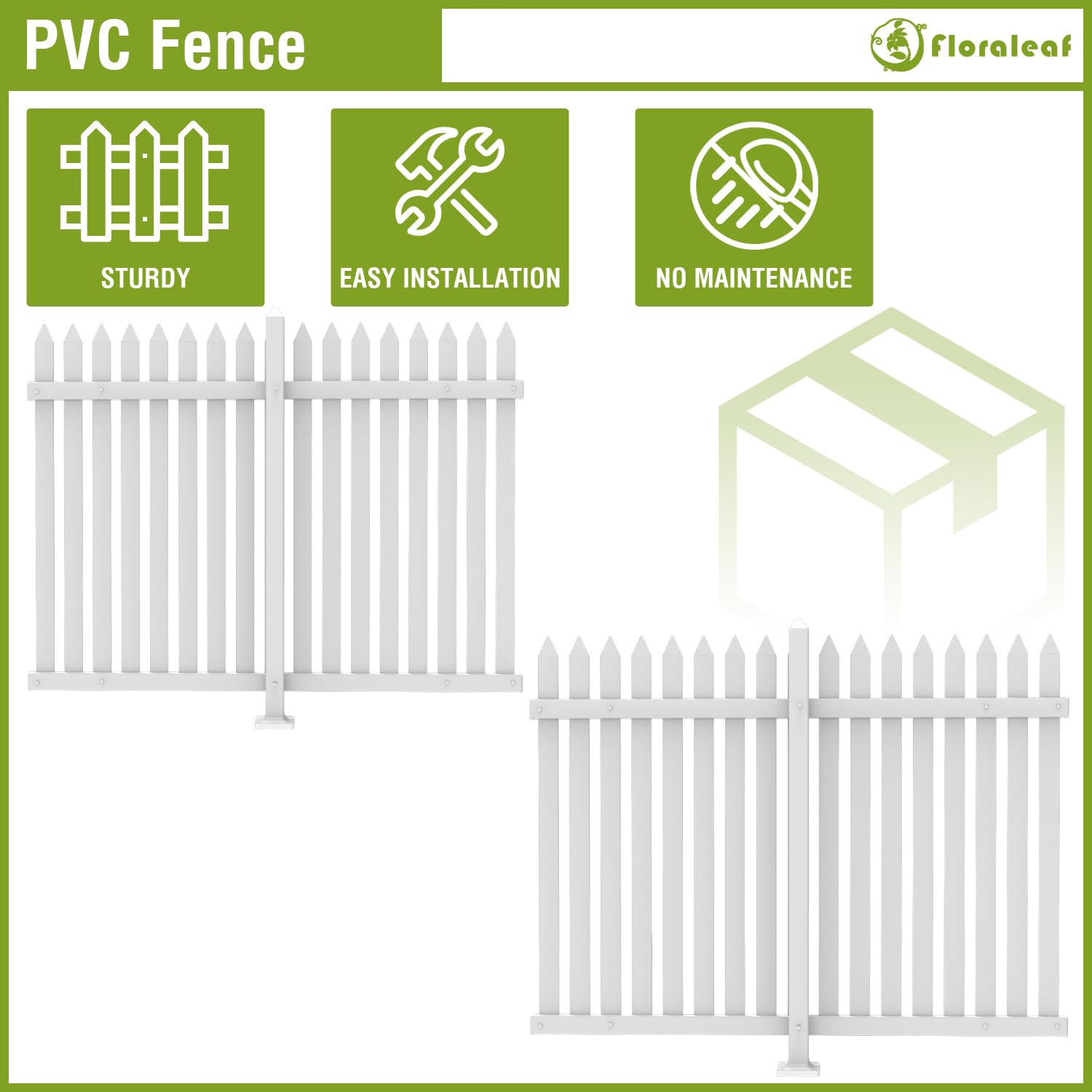 Amazon.com : FLORALEAF 7 Pack Vinyl Picket Fence Panels 84