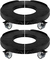 Vista 13 de W B D WEIBIDA Papelera con ruedas ajustables de 15 a 19 pulgadas, rodillo redondo con 4 ruedas, carrito de tambor, resistente, 440 libras, carrito