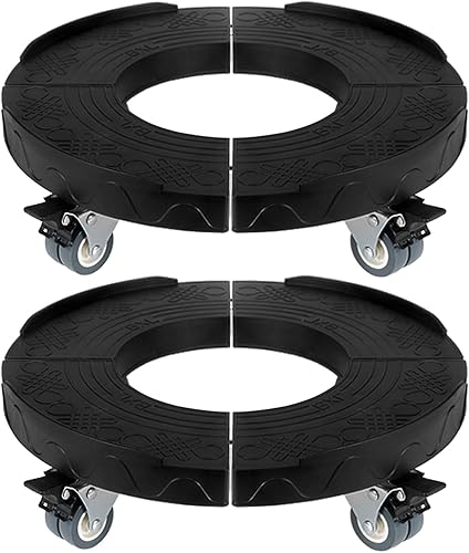 W B D WEIBIDA Ruedas de basura, carrito redondo resistente, ajustable de 15 a 19 pulgadas, rodillo de barril de plástico multifuncional con
