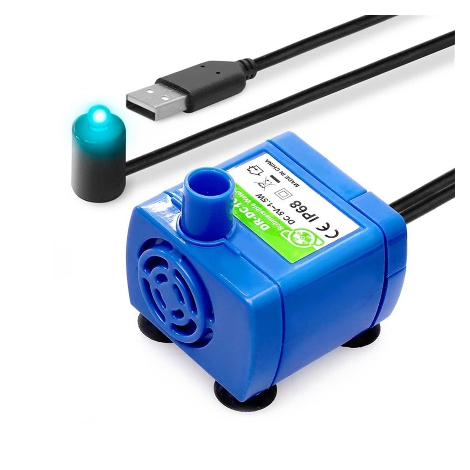 Artsim Without Lights Submersible Sump Pump Mini Submersible Pump 160L/H 1.5W Dr-Dc160 Water Pump Ultra Quiet Brushless Motor Water Pump Usb Dc 5V Pet Water Dispenser Transfer Pump ( Color : Size : 5V Usb
