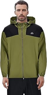 Fulidngzg Rain Jackets for Men 3 in 1 Hiking Jacket Summer Bicycle Raincoat Rain Jacket Waterproof Breathable Sporty Thin Rain Jacket Wind Jacket Long Windproof Festival Windbreaker