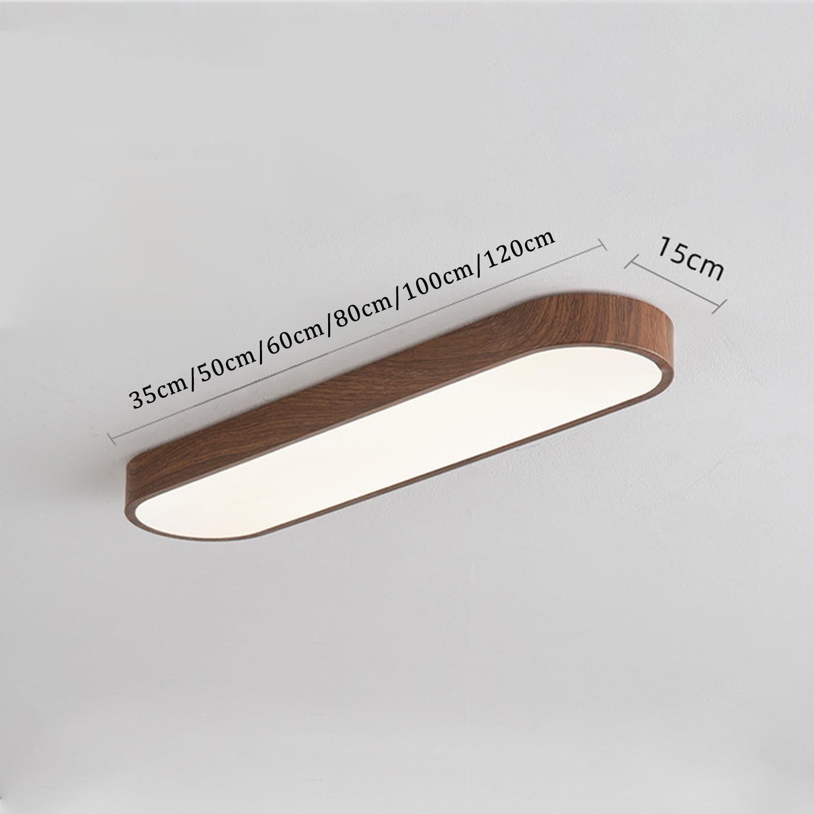 LED Lámpara de Techo con Mando a Distancia Regulable Moderno Plafon de Techo 3000K-6500K Minimalista Metal Lamparas Techo para Dormitorio Sala de Estar Pasillo Restaurante (Madera Oscura,120cm)
