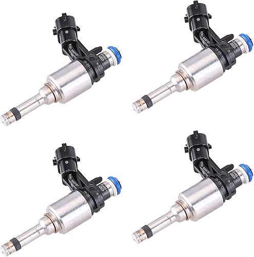 Vorally Juego de 4 inyectores de combustible compatibles con Hyundai Accent Veloster Kia Rio Soul 2012-2017, inyector de combustible no turbo,