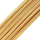 32.8ft Fabric Cloth Covered Round Wire,PRUNLLA Vintage 18/2 Industrial Electrical Lamp Cord, 18-Gauge Antique Style for Retro Lamp, DIY Projects (Brass)