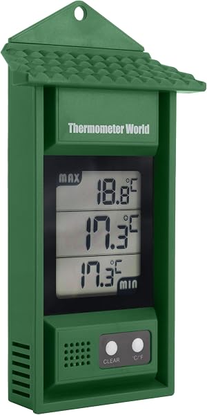 Digital Max Min Thermometer - Monitor Max and Min Temperatures with This Handy Greenhouse Thermometer Garden Accessories Easily Wall Mounted Maximum Minimum - 1