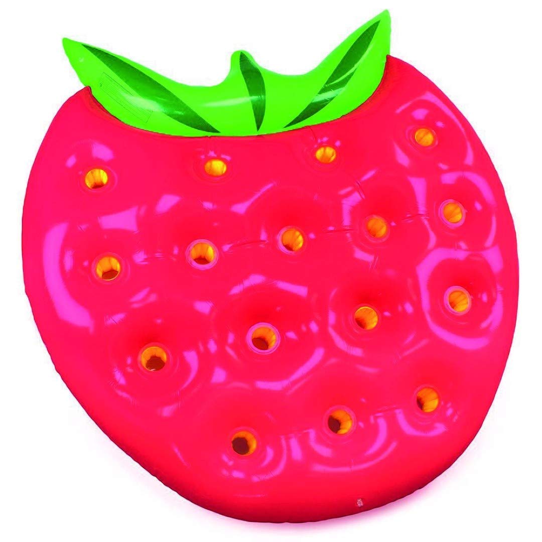 Linea Garden Friend G1782149 - Colchoneta Hinchable con Forma de Fresa, 32 x 27 x 18 cm, Color Verde y Rojo