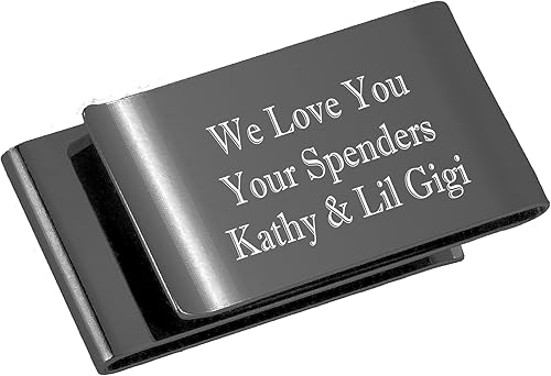 Miniatura 5 de Personalizado doble cara pistola metal clip de dinero grabado personalizado gratis - Se envía desde Estados Unidos