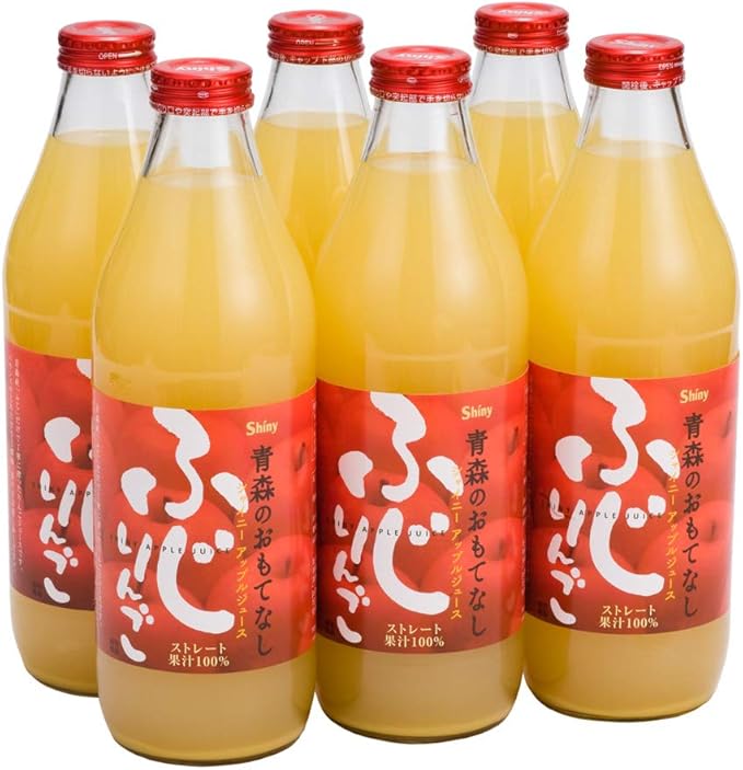 Amazon 青森県りんごジュース 青森のおもてなし ふじ 1000ml 6本 シャイニー 野菜ジュース フルーツジュース 通販