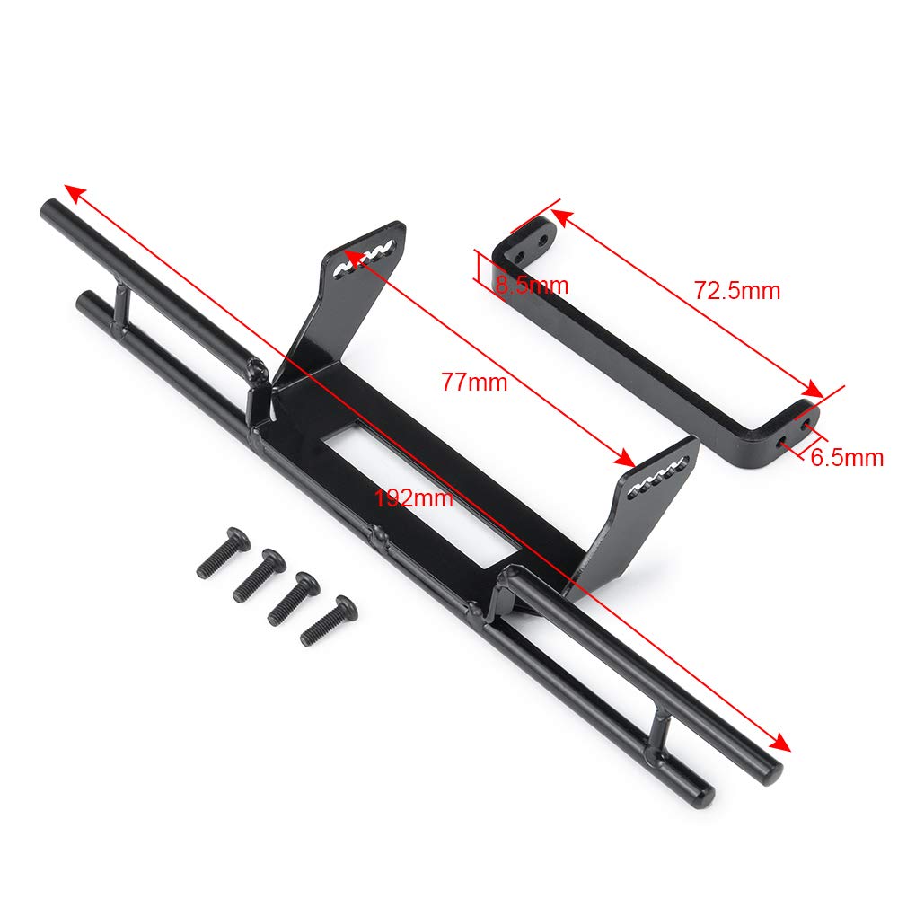XUNJIAJIE Metal Rear Bumper Rear Bumper for TRX6 6x6 1/10 RC Crawler Car Upgrade Parts, Black - Image 2