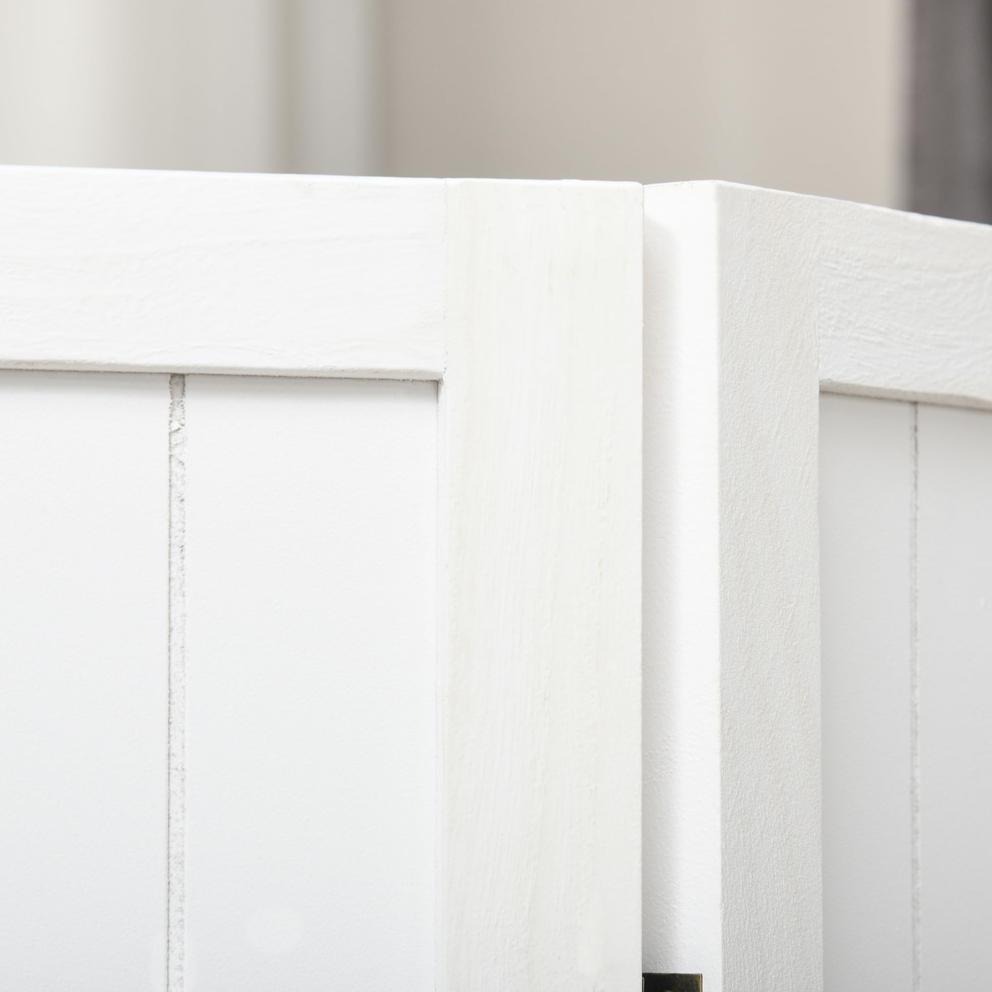 HOMCOM Divisor Plegable de Madera 4 Paneles 160x170cm Blanco