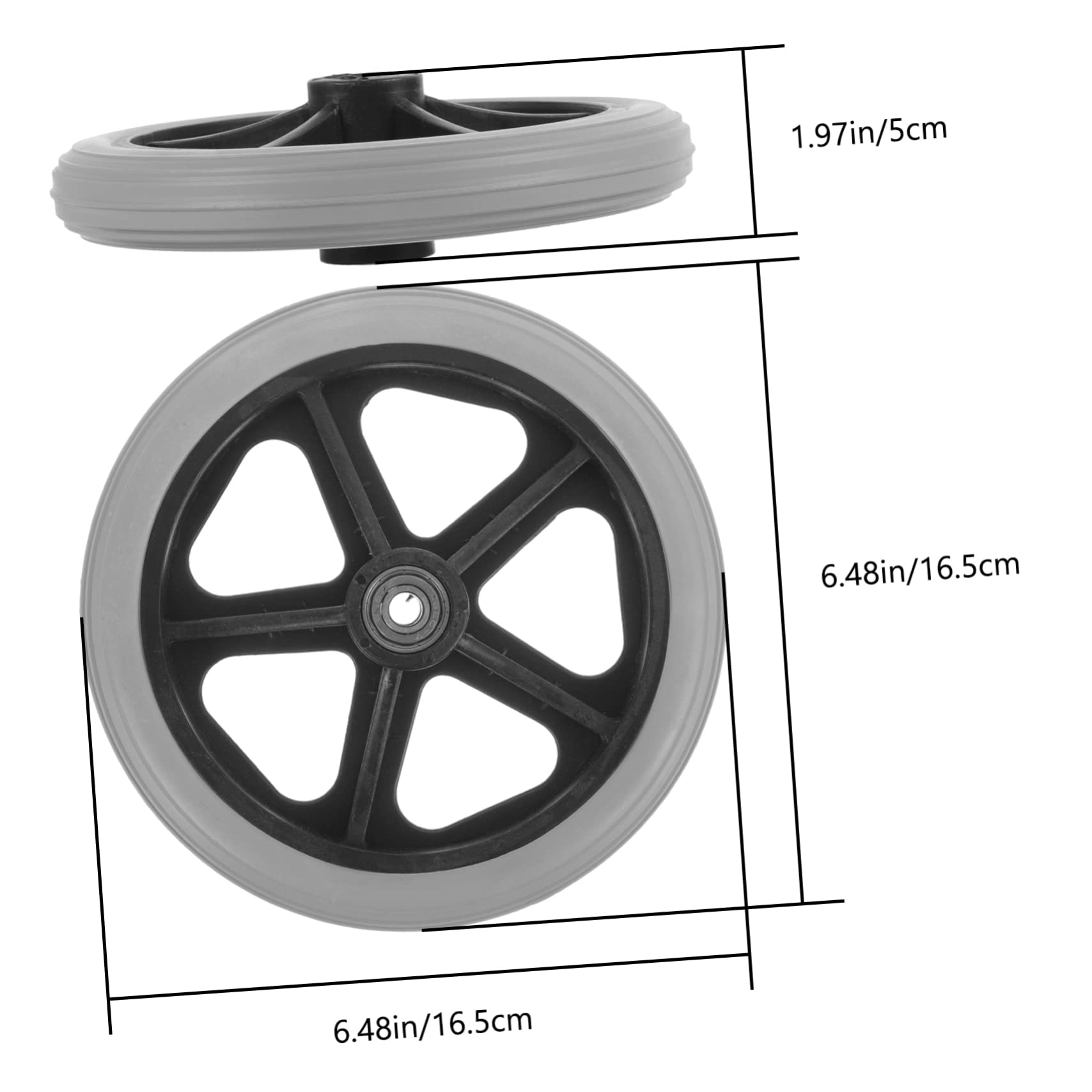 Ruote Anteriori per Sedia a Rotelle, Ruote di Ricambio in Plastica e Metallo, Resistenti All’usura, 2 Pezzi per Sostituzione Facile