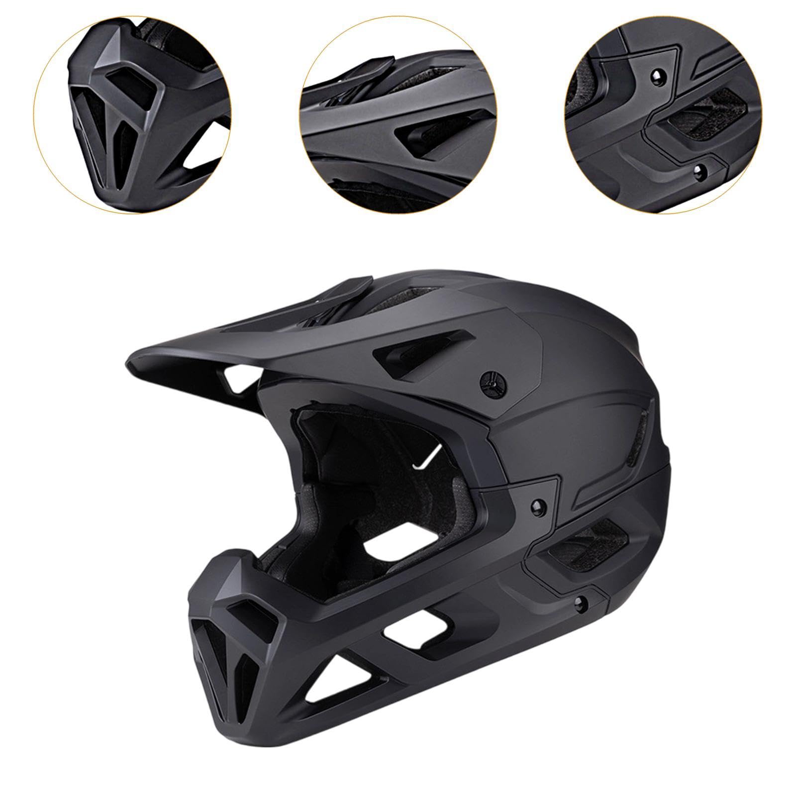 Casque de Vélo, équipement de Cyclisme Respirant avec Mentonnière Amovible pour Adultes, Ventilation, Confortable et Intégral