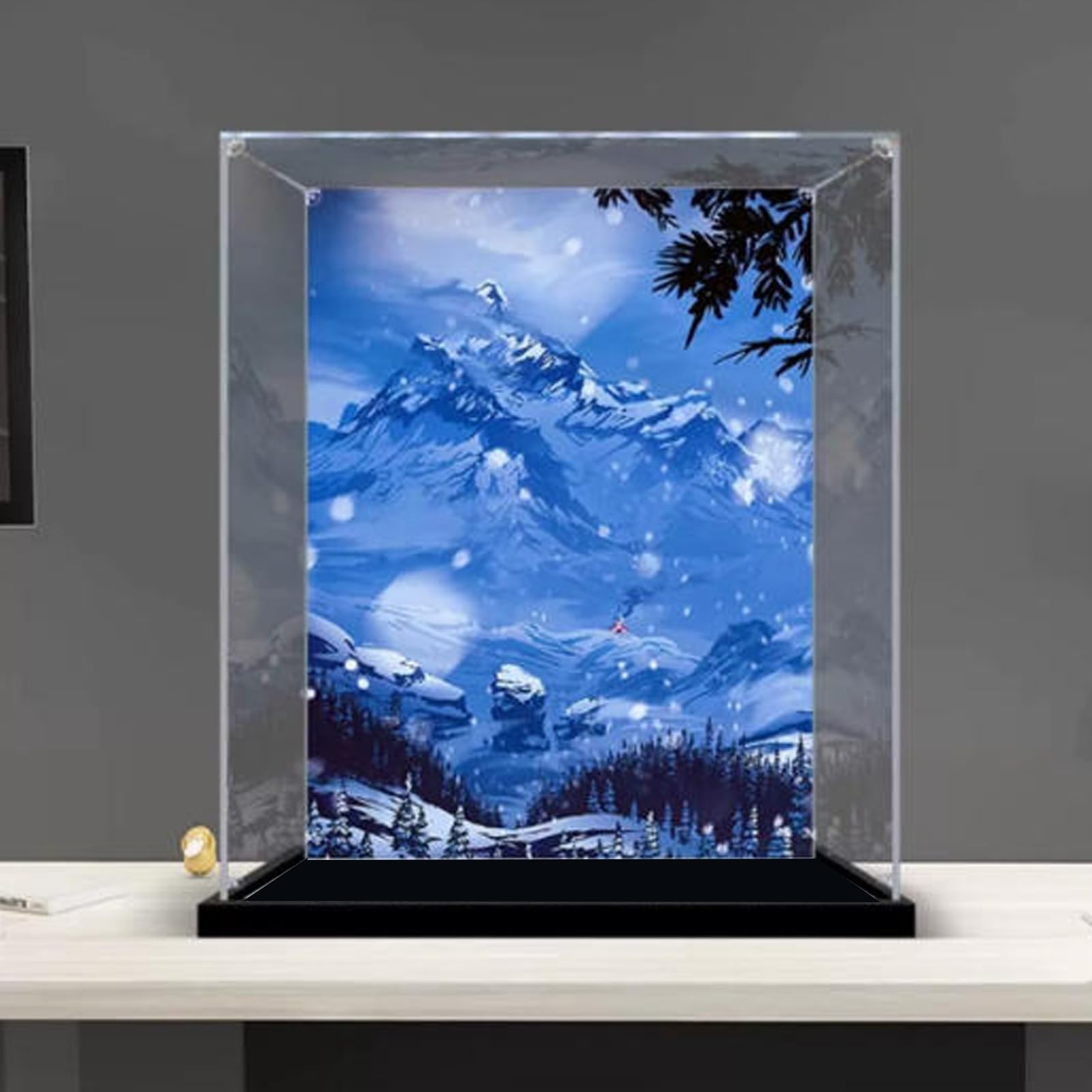Acrylic Display Case Compatible with Lego 43172 Ice Castle Model, Dustproof Transparent Storage Box, Compatible with Lego 43172 (Model Not Included) (Background)