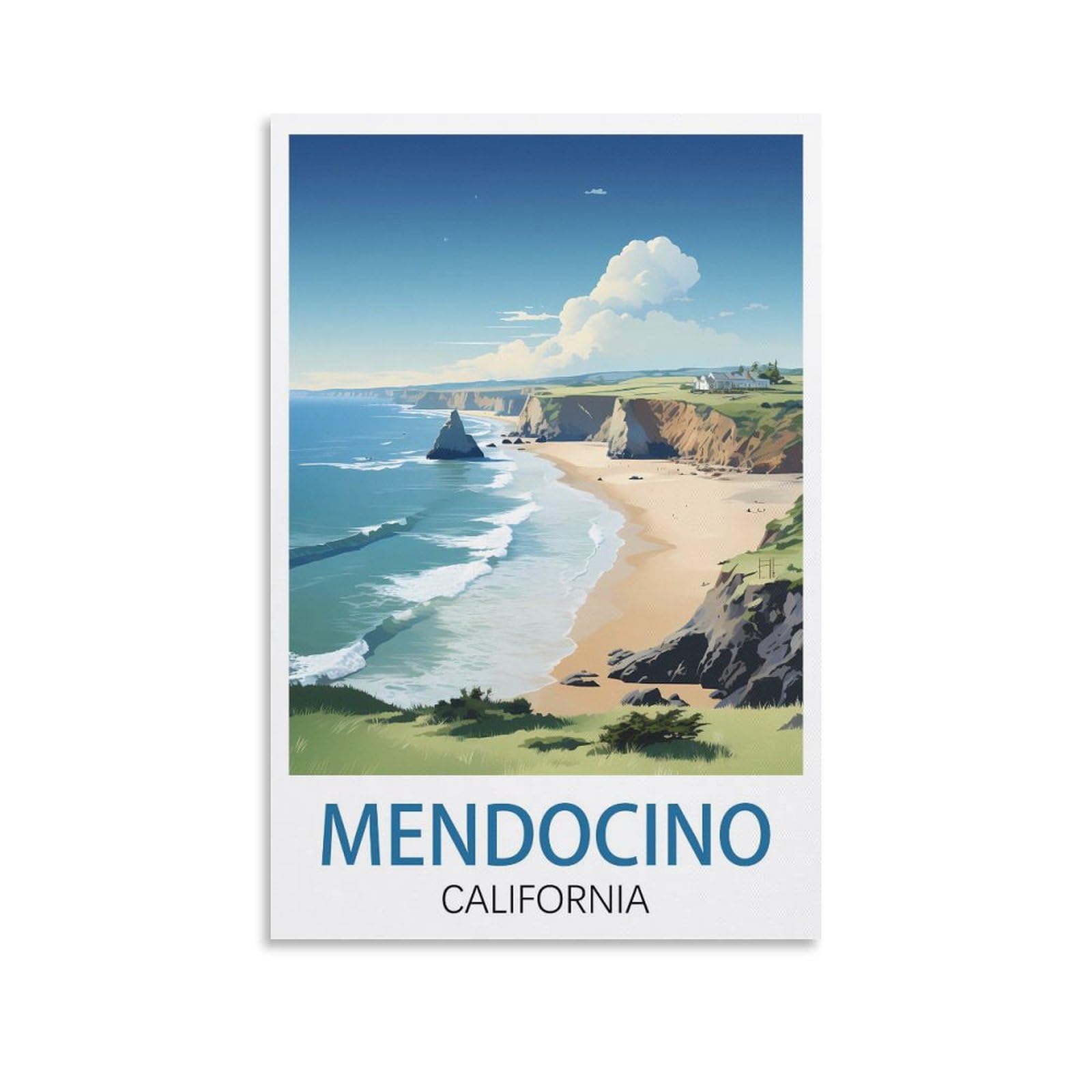 EZMLFA 5D Diamond Painting Kits for Adults,Mendocino California,Diamond Painting,Landscape Gem Art Kits Adult and Crafts Home Decor 40x40cm