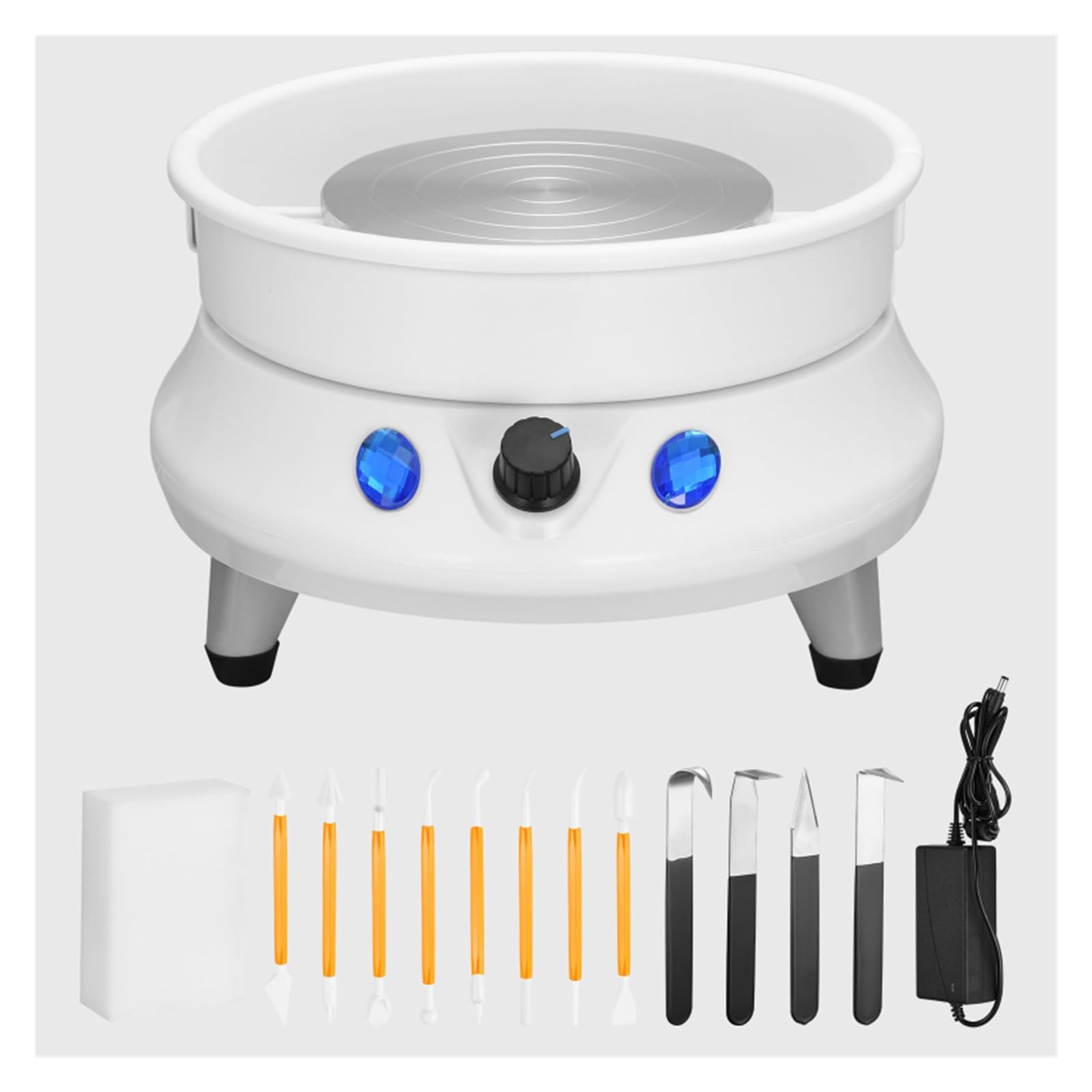Jvddi 11 Pakjel Electric Pottery Wheel Machine With Detachable Abs Basin 13Cm Pottery Plate For Ceramic Working Clay Crafts Diy Hand Tools (Color : )
